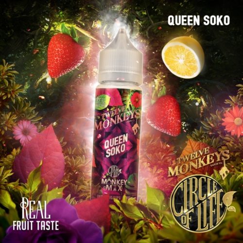 12 Monkeys Queen Soko Iced e-liquid (Strawberry Citrus Mint) (60ml)