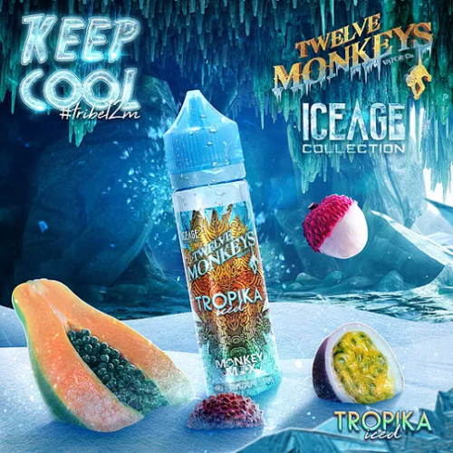 12 Monkeys Tropika Iced e-liquid (Passion Fruit Mint) (60ml)
